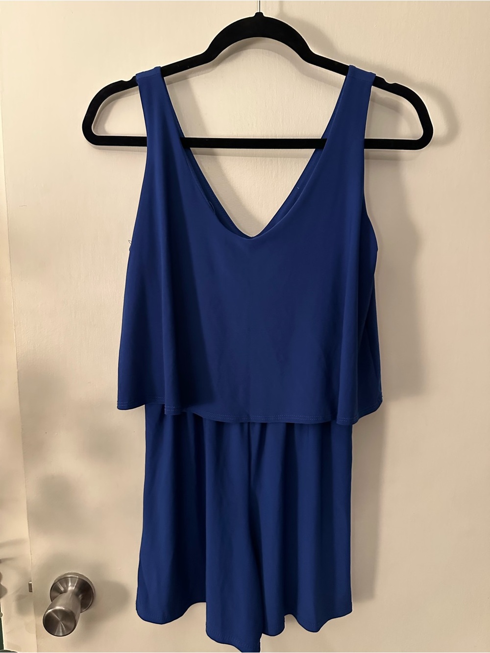 Royal Blue V-Neck Layered Romper